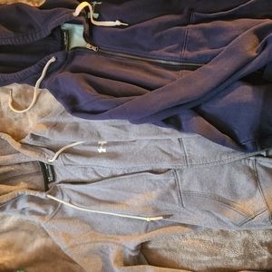 2 womens Under Armour zip up. Sz XS